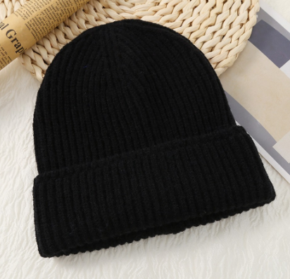 Fashion Solid Color Wool Hat with accessories