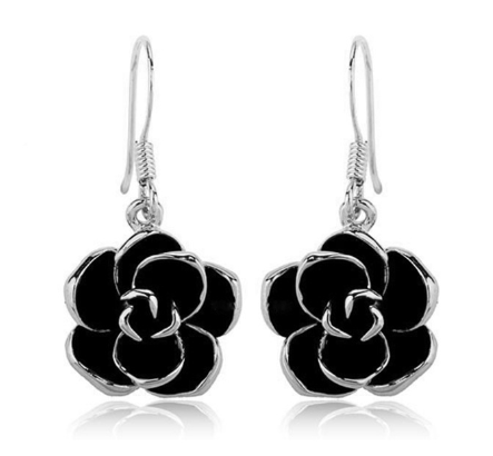 Gold Rose Flower Earrings