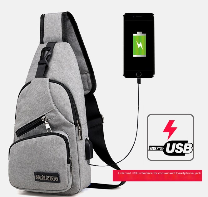 Men's Chest Bag Trendy USB