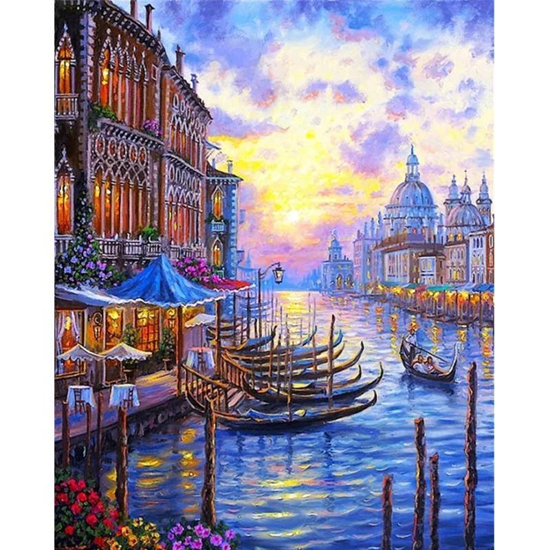 Diamond Painting of Mountains and Rivers