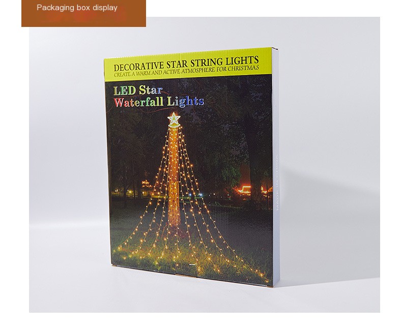 Cross border LED five-pointed star waterfall light low voltage 29V star light outdoor waterproof patio decoration lights for christmas decoration