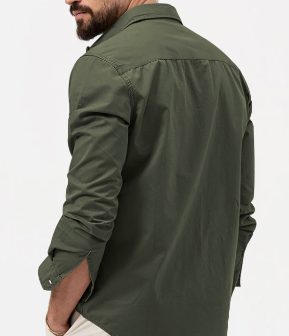 Slim Fit Multi-Pocket Workwear Shirt Image 10