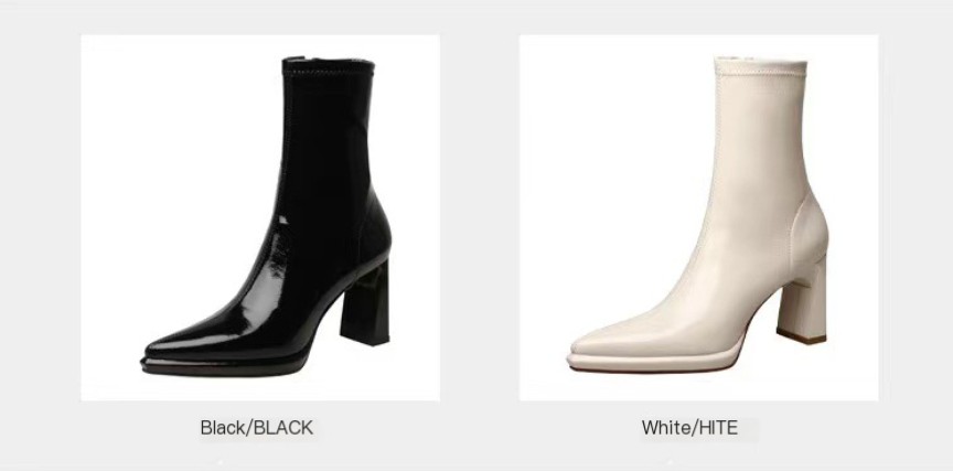 Thick-heeled Fashion Heighten Elastic High-heeled Martin Boots Image 2