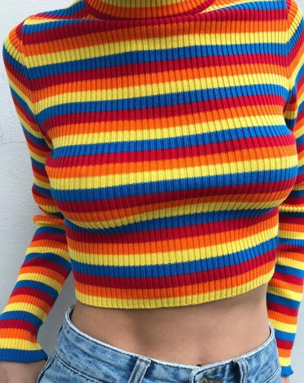 Colorful Striped Sweater Image 2