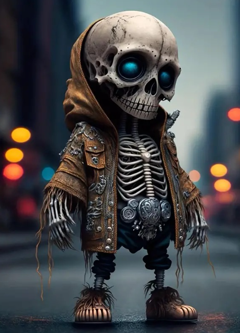 Day of the Dead Skull Gnome Doll