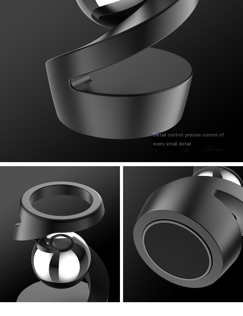 Desktop Rotating Gyro Finger Fidget Spinner Toy All Aluminum Alloy Spinning Gyro Silver Metallic Accents for Adult Gift