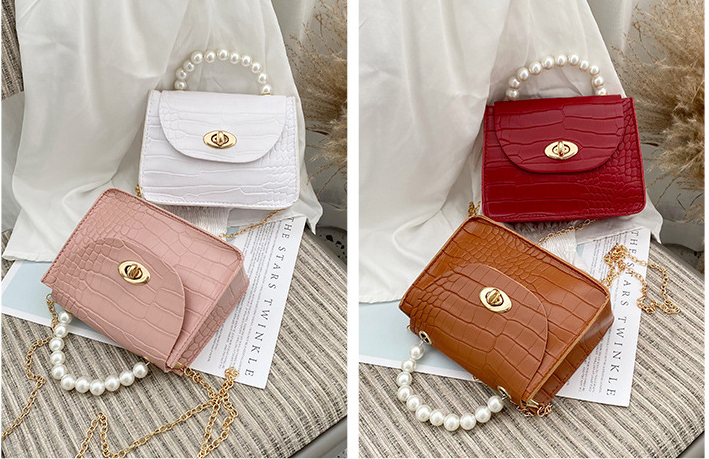 Minimalist Crocodile Embossed Square Bag 4