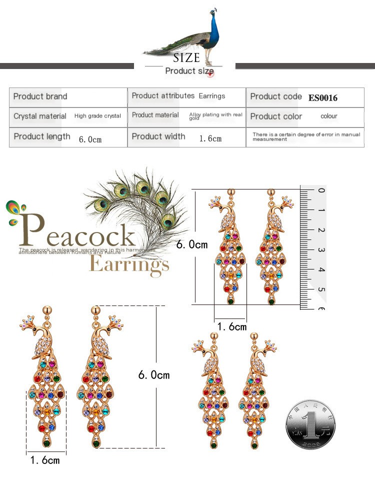 Conjunto de joyas de pavo real Imagen 1
