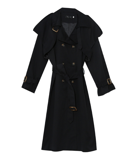 Small Man Overcoat Women Khaki Windbreaker Jacket Image 5