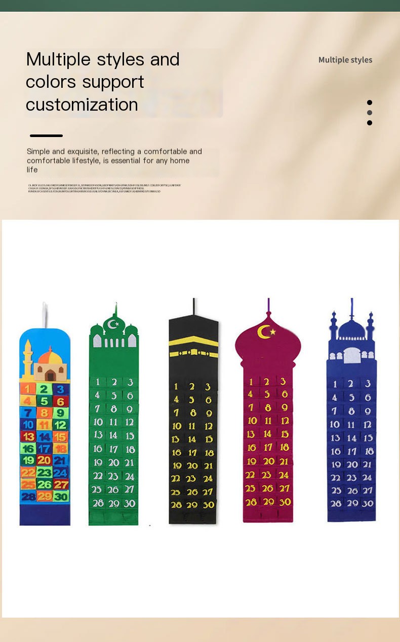 Countdown decorated hanging felt calendar