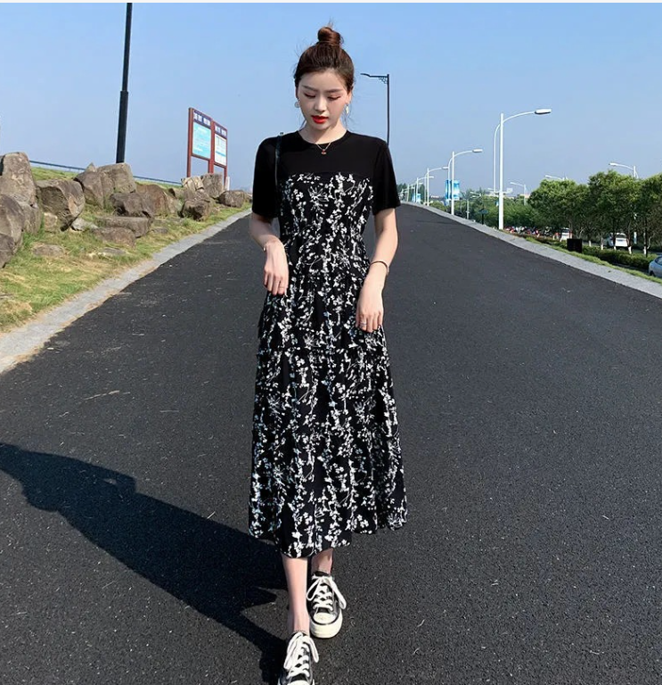 Jacquard Long-sleeved Wool Dress Image 3
