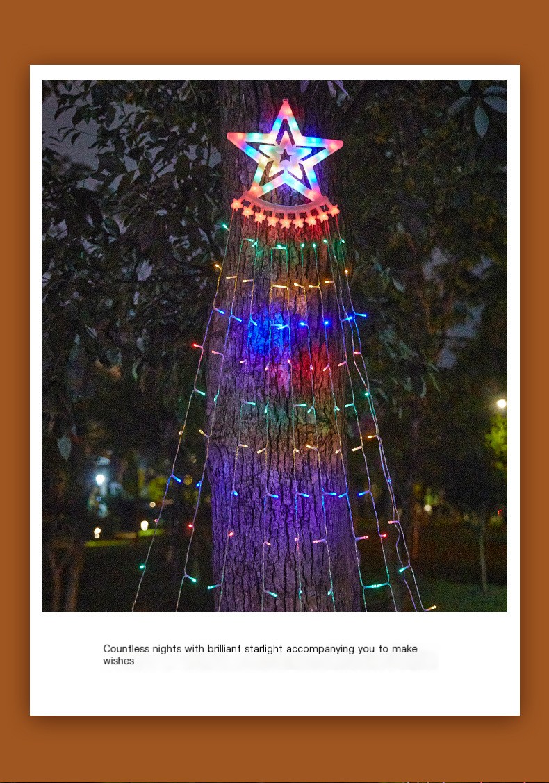 Cross border LED five-pointed star waterfall light low voltage 29V star light outdoor waterproof patio decoration lights for christmas decoration