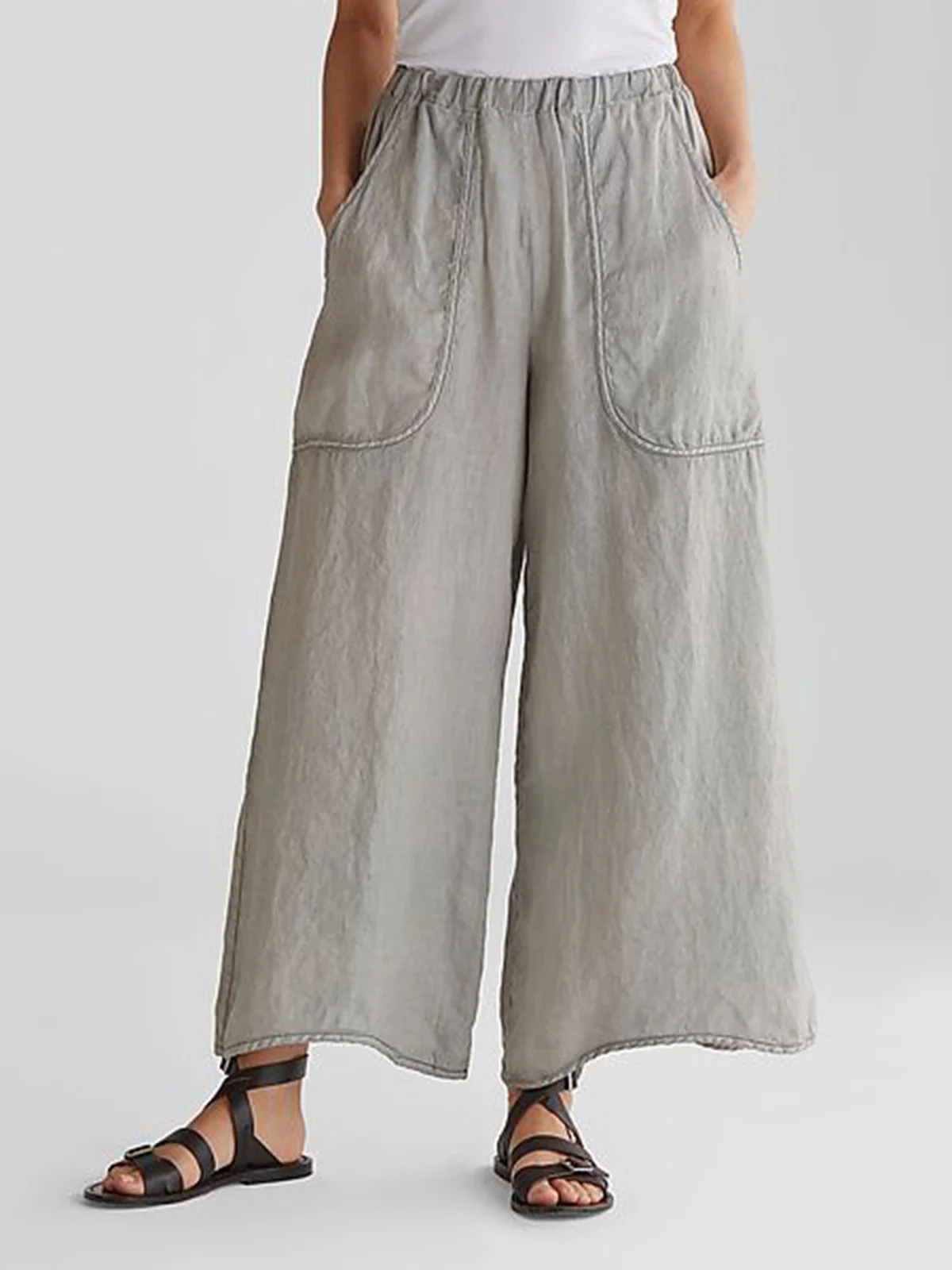 Cotton and Linen Wide Leg Pants 3