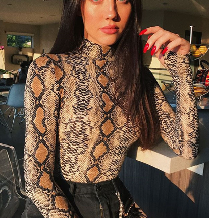 Snake Print Bodysuit Image 2