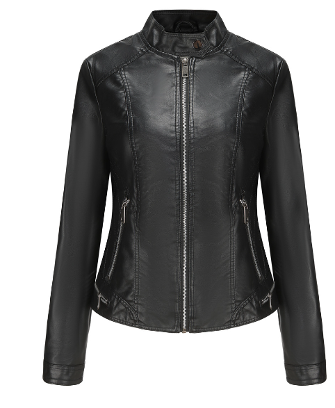 Women's Leather Jacket Front View