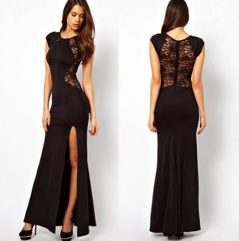 Lace Evening Dress Black