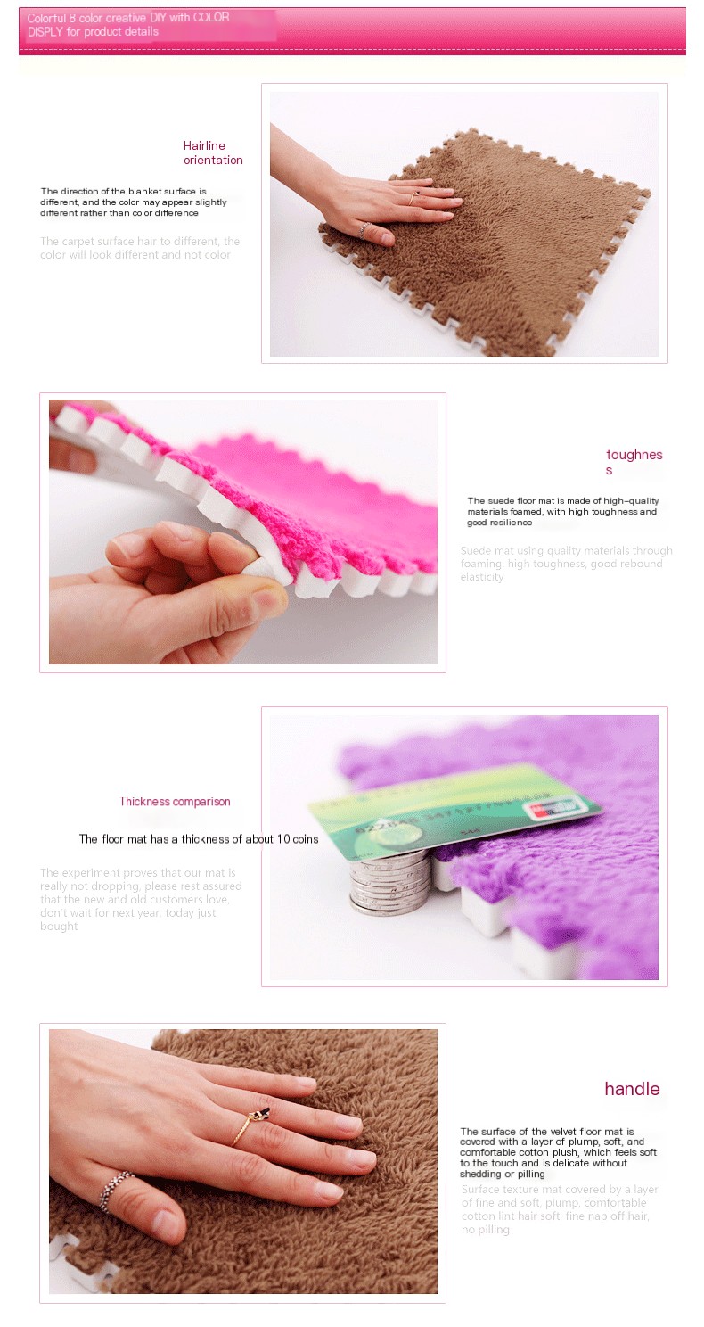 Baby crawling mat splicing floor mat carpet suede mat full paved puzzle game mat fence children's foam floor mat blanket