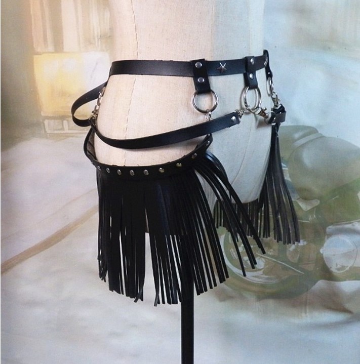 Close-up of Punk Fringed Waist Belt