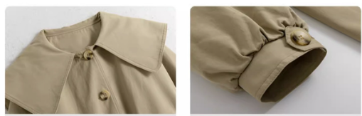 Women's Waist Small Windbreaker Mid-length Coat Image 7
