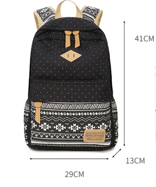 College style backpack - Black