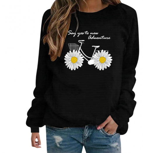 Women's Sweatshirt Round Neck Casual Loose Pullover Top