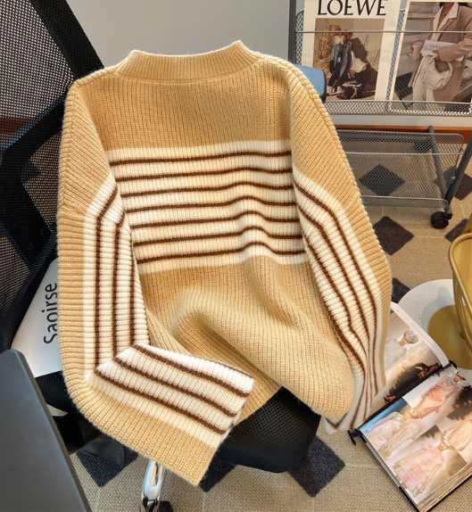 Women's Soft Waxy Striped Sweater