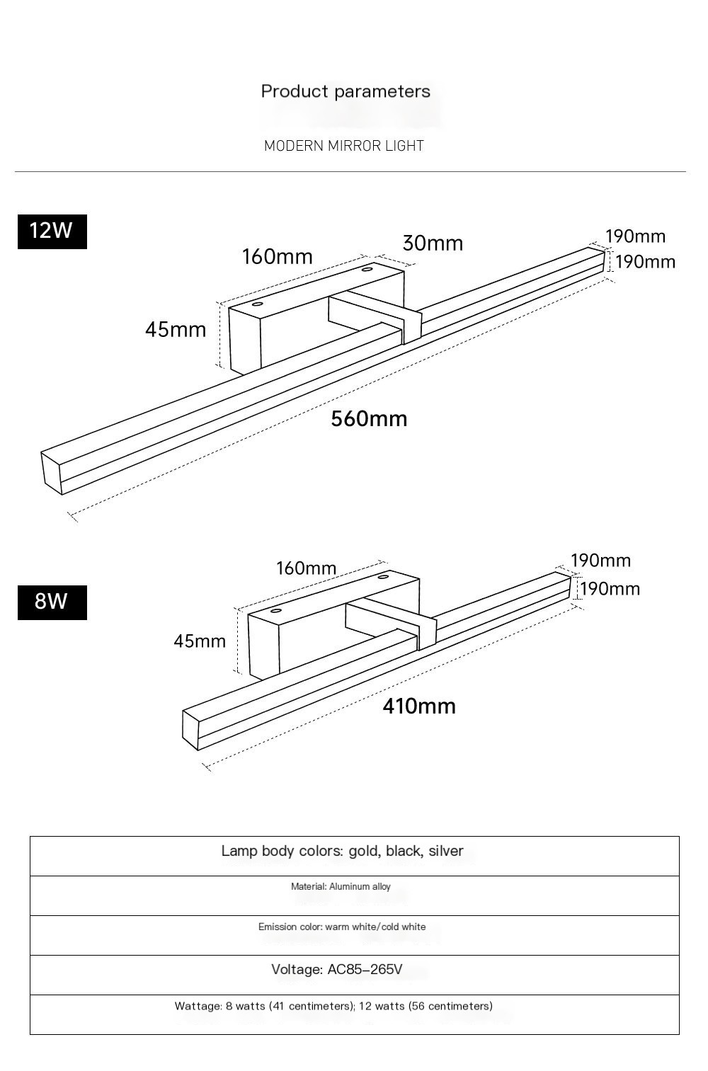 Nordic LED Mirror Light 4