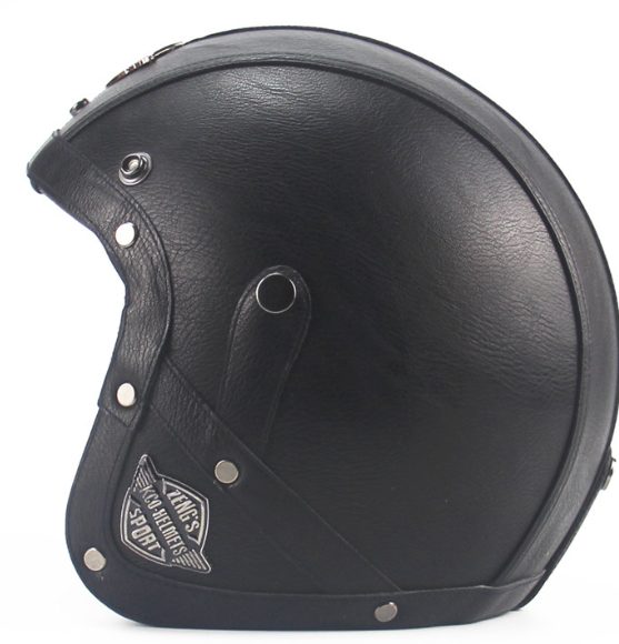 Retro 3/4 Motorcycle Helmet Image 1