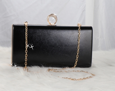 Clutch Bag with Rhinestone Ring