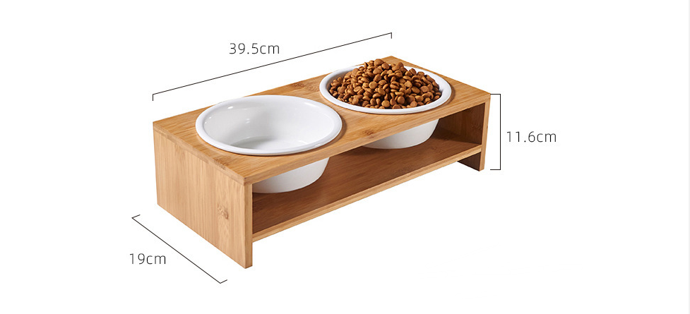 Bamboo Dog Bowl Table