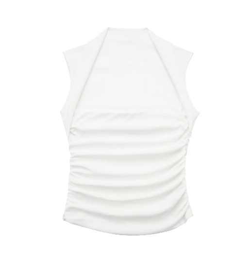 Ruched Square Neck Halter Top Image 2