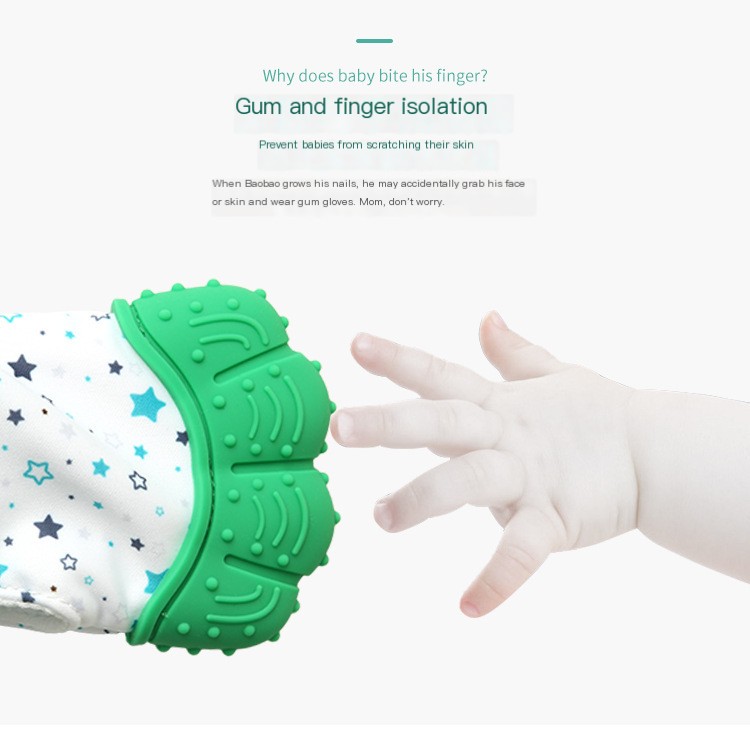 Baby Teether Gloves in green
