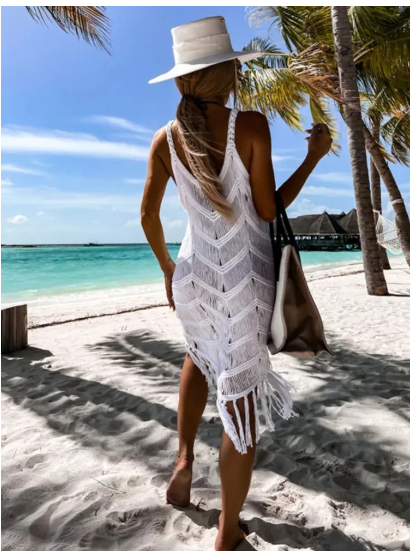 Bohemian Crochet Backless Fringe Cover-Up 4