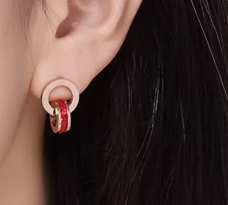 Rose Gold Earrings Image 2