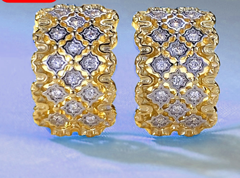 European and American Vintage Lace Star Earrings Image 2