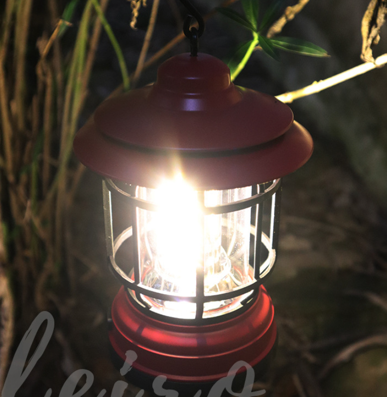 Retro Horse Lantern Battery Green