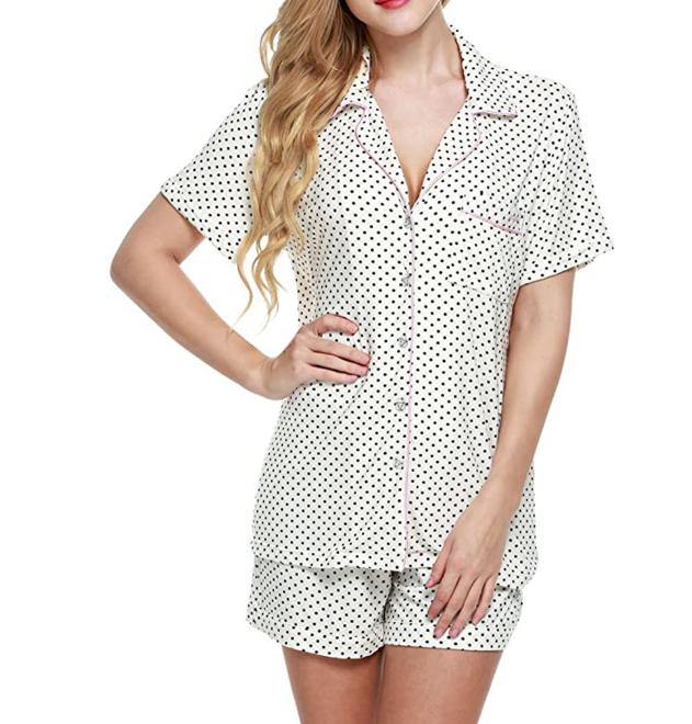 Striped Polka Dot Pajama Set Image 1