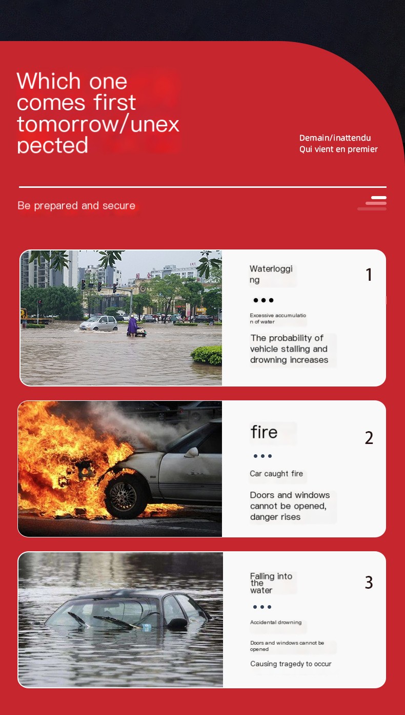 Vehicle Emergency Window Breaking Hammer