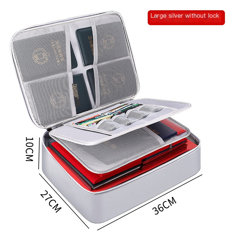 Household Multifunctional Storage Bag Fireproof And Waterproof File Storage Box image