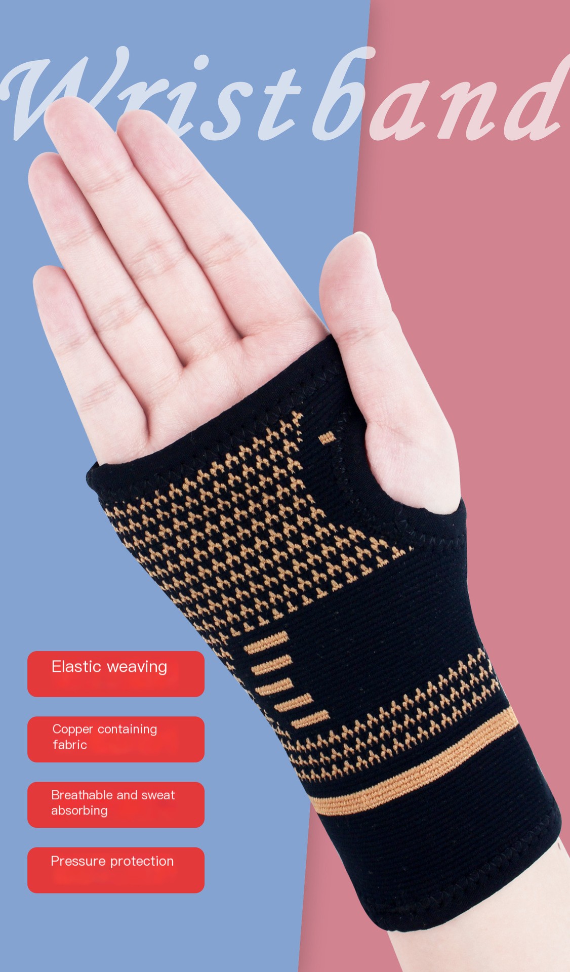 Outdoor Copper Fibre Wrist Guard