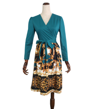 Printed Waist-Cinched A-Line Skirt 3