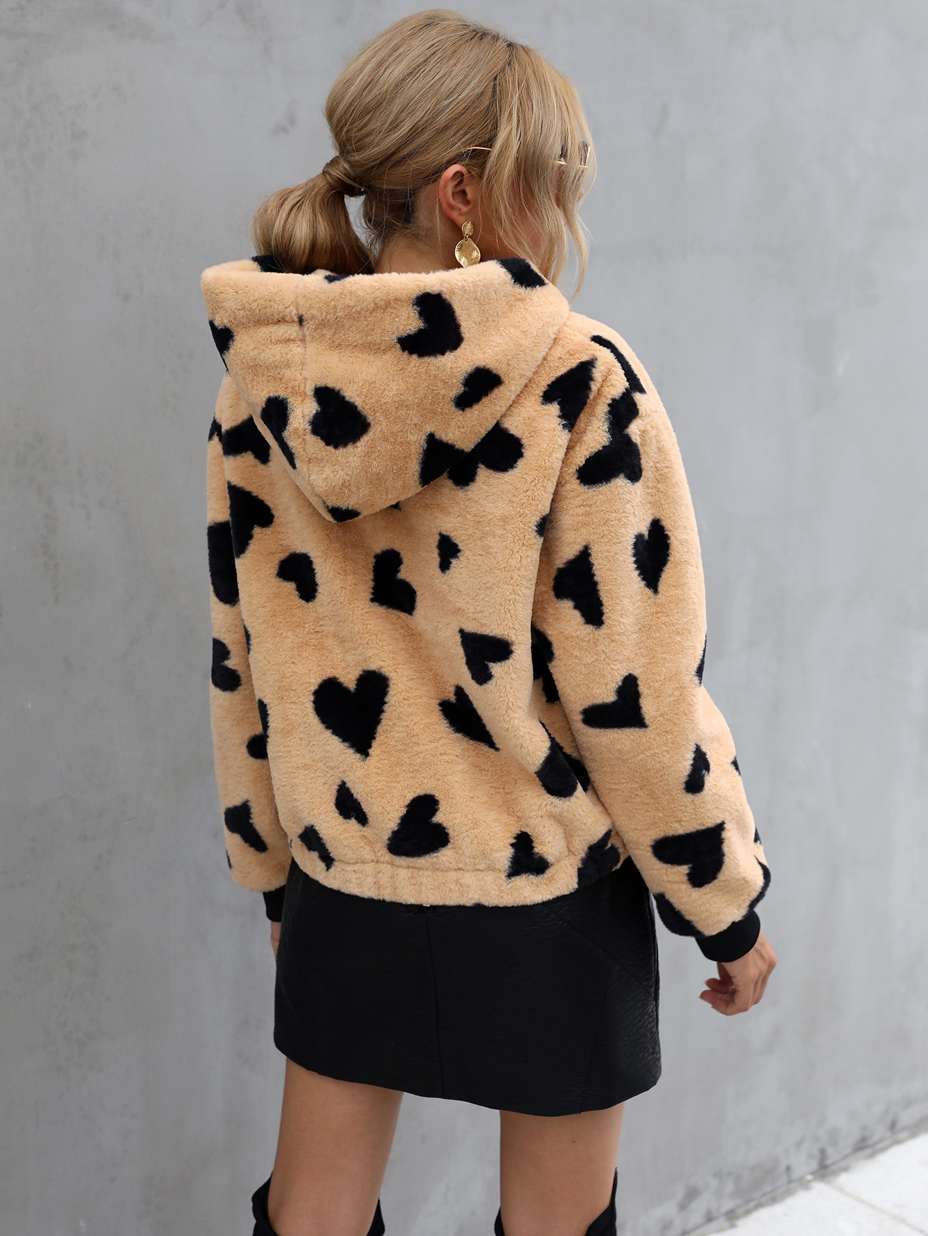Lamb Fleece Coat Detail View