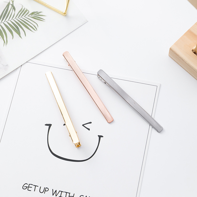 Minimalist Gold Metal Brushed Hair Clip