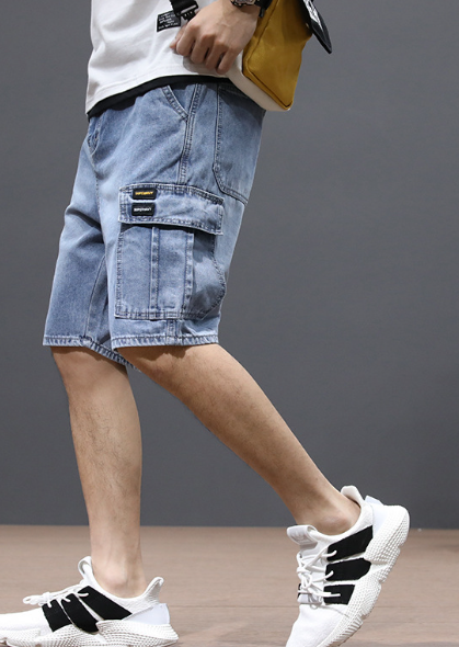 Multi-Pocket Tooling Denim Shorts Image 2