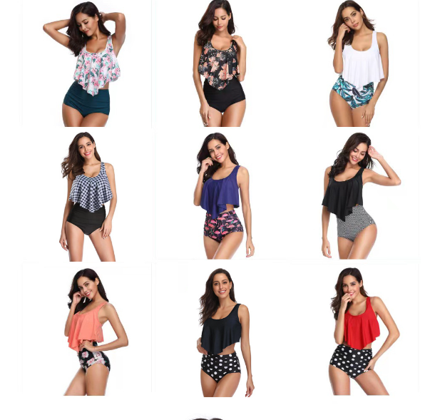 Printed Ruffle Bikini Image 1