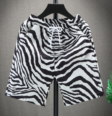 Black Vintage Zebra Hip-Hop Shorts