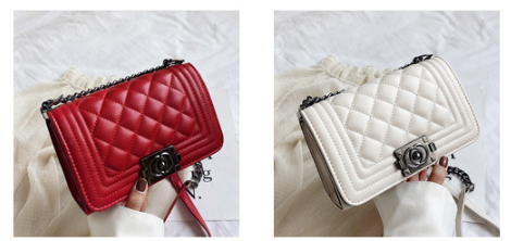 Diamond Chain Bag - White
