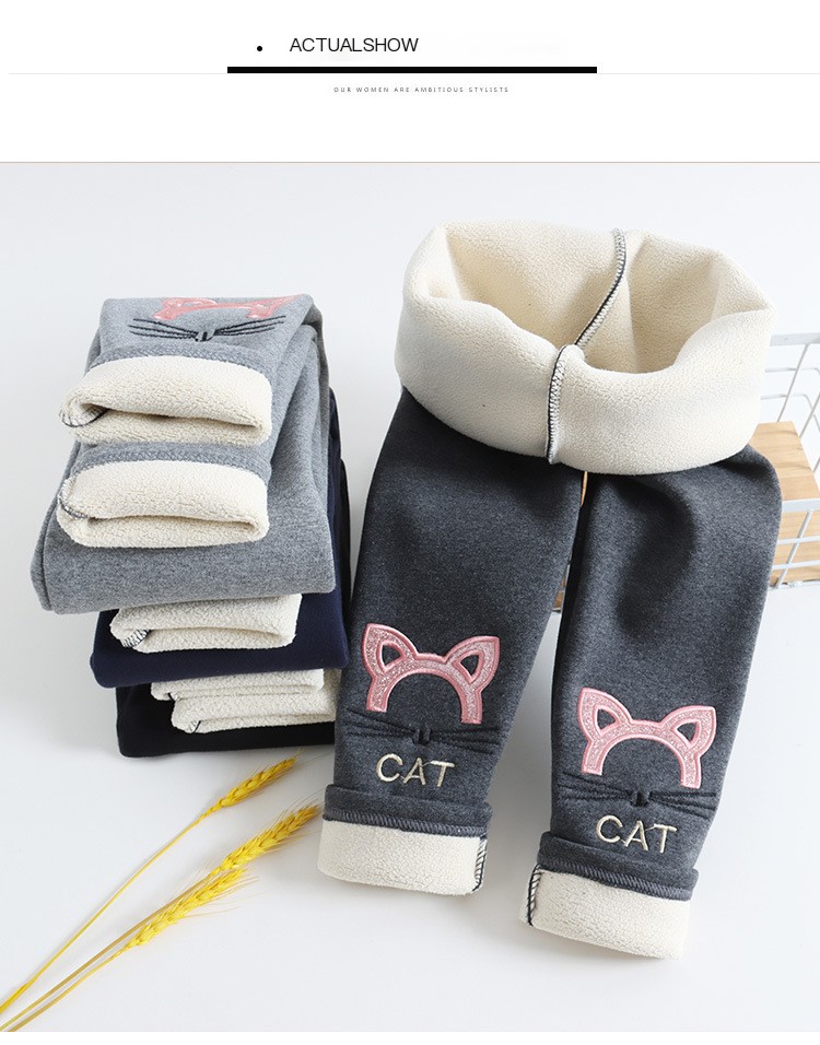 Children's Thickened Fleece Leggings - Image 3