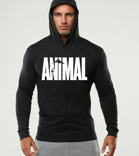 Men's Fitness Long Sleeve Hooded Sweatshirt Image 3