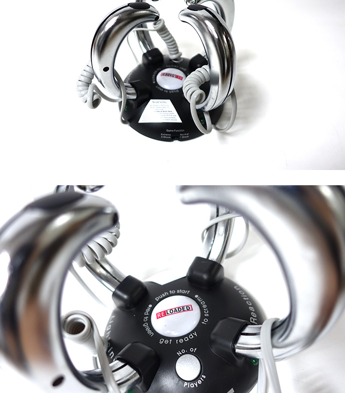 Multi party tabletop game lightning, lightning reaction four person electric hand game console toy, lie detector image